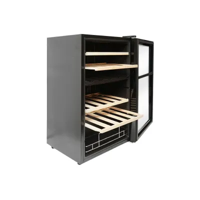 Frigider vin, 33 sticle cu 4 rafturi din lemn 88L, 220V - imagine 5