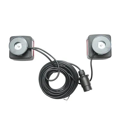 Set lampi magnetice 12V pentru remorca, fisa 7 pini, cablu intre stopuri de 2.5m, cablu fisa 7.5m Breckner Germany - imagine 2