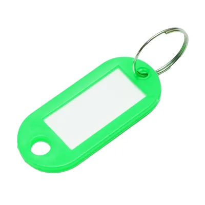 Breloc chei verde cu eticheta