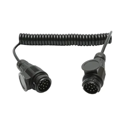 Cablu spiralat remorca 3.5m cu 2 fise tata 13 pini, 8 fire Breckner Germany