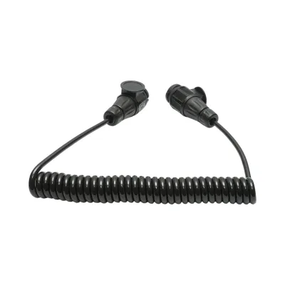 Cablu spiralat remorca 3.5m cu 2 fise tata 13 pini, 8 fire Breckner Germany - imagine 3