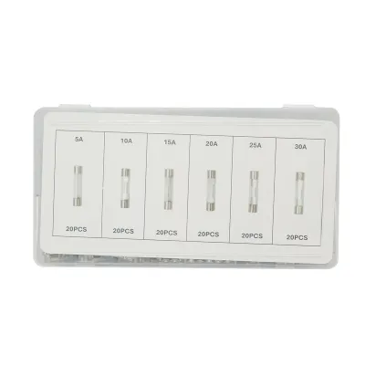 Trusa sigurante fuzibile cilindrice din sticla 5-30A 120 piese - imagine 3