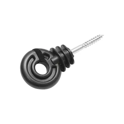 Izolator inelar material PP negru mat 88x38mm gard electric Breckner Germany - imagine 3