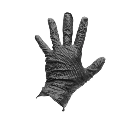 Manusi din nitril negre nepudrate cu textura diamond grip, marimea S 100 buc/cutie - imagine 5