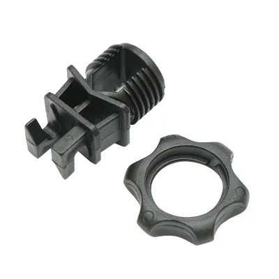 Izolator prindere cu filet negru pentru stalp metalic gard electric Breckner Germany - imagine 2