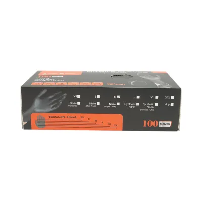 Manusi din nitril sintetic negre nepudrate marimea M 100 buc/cutie - imagine 3