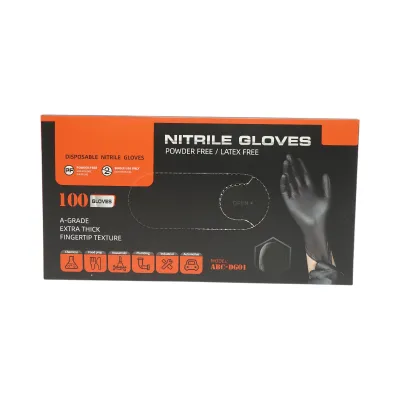 Manusi din nitril sintetic negre nepudrate marimea M 100 buc/cutie - imagine 2