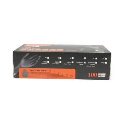 Manusi din nitril sintetic negre nepudrate marimea L 100 buc/cutie - imagine 3