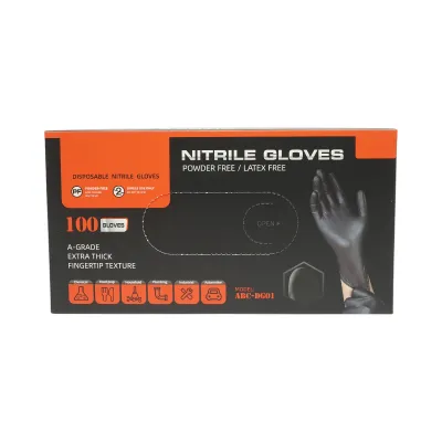 Manusi din nitril sintetic negre nepudrate marimea XL 100 buc/cutie - imagine 2