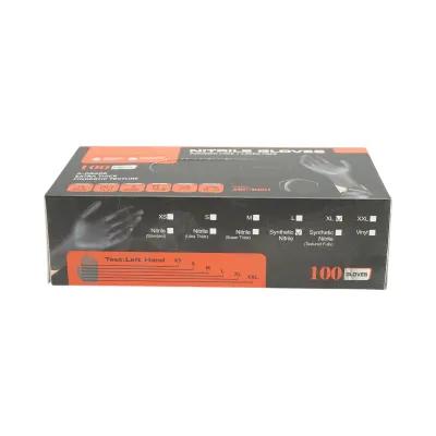 Manusi din nitril sintetic negre nepudrate marimea XL 100 buc/cutie - imagine 3