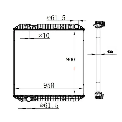 Radiator racire apa motor Mercedes-Benz Actros MP4, MP5, Antos, Arocs 900x958x130mm cod OEM 9605003601 - imagine 7