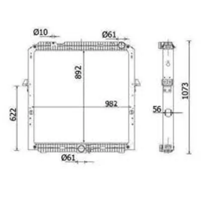 Radiator racire apa motor Mercedes-Benz Actros MP4, MP5, Antos 892x982x56mm cod OEM 9605002601, A9605002601, 9605002601 - imagine 6