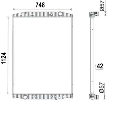 Radiator racire apa motor Iveco Stralis I, Stralis II, S-WAY, X-WAY 1124x748x42mm cod OEM 41214447, IV2066, 8MK376702864, 8MK376721741, 8MK376721745, CR112000S, CR705000P, CR705001P, 509698, 733410, D7IV002TT - imagine 6