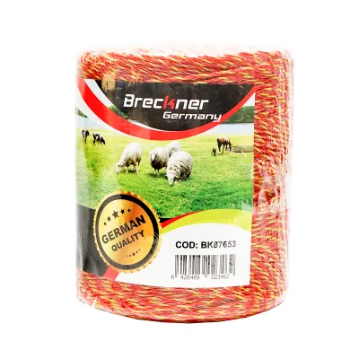 Rola fir galben-rosu fi 2mm insertie metalica 6x0.15mm. SS, 500m gard electric Breckner Germany - imagine 4