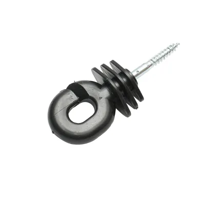 Izolator canelat negru 5.9mm, 100x40mm pentru fir gard electric Breckner Germany - imagine 3
