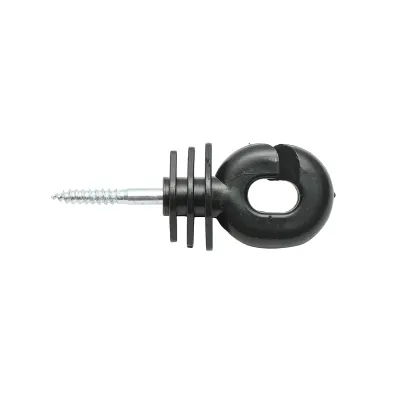 Izolator canelat negru 5.9mm, 100x40mm pentru fir gard electric Breckner Germany