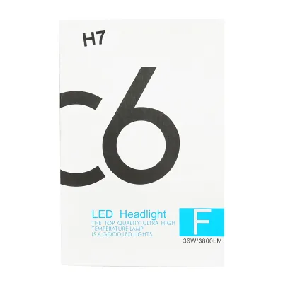 Set 2 becuri LED H7 36W/3800LM C6-H7, 12V, 6500K - imagine 6