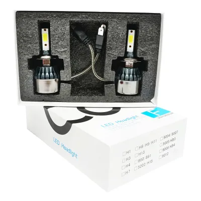 Set 2 becuri LED H7 36W/3800LM C6-H7, 12V, 6500K