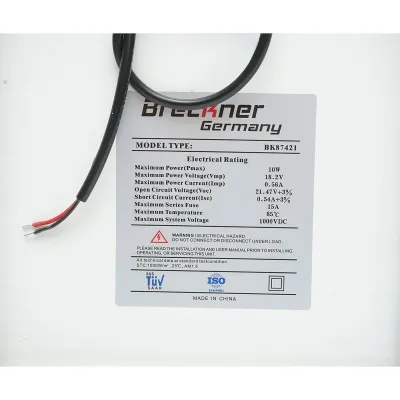 Panou solar 10W fotovoltaic policristalin cu cablu de conectare 500mm 350x240x17mm Breckner Germany - imagine 5