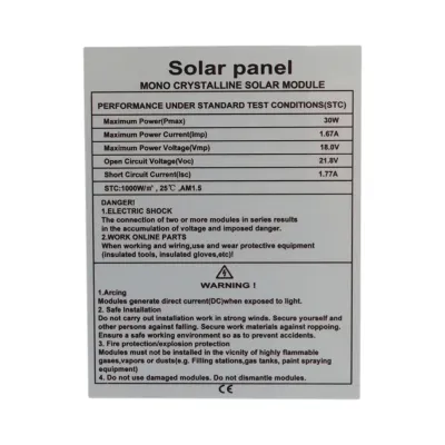 Panou solar 30W fotovoltaic monocristalin 420x405x25mm Breckner Germany - imagine 6