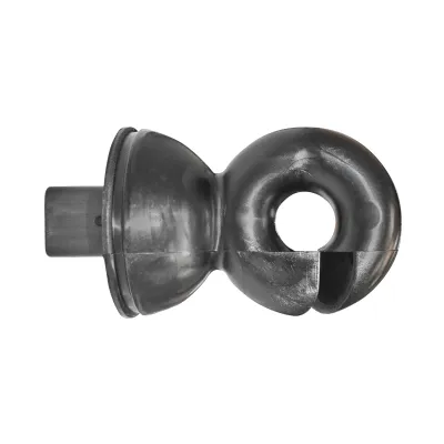 Izolator inelar negru pentru stalp metalic 59x33mm gard electric Breckner Germany