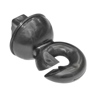 Izolator inelar negru pentru stalp metalic 59x33mm gard electric Breckner Germany - imagine 3