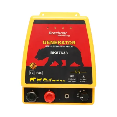 Aparat generator impulsuri 12 Joule, DC12V/220V cu panou solar 30W si baterie 12V 12Ah cutie din inox pentru gard electric Breckner Germany - imagine 6