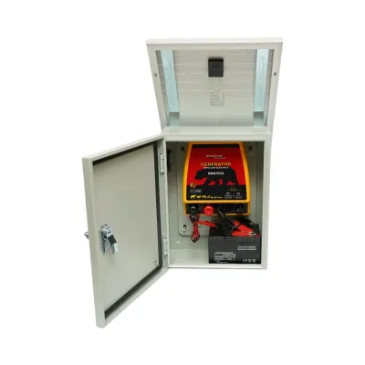 Aparat generator impulsuri 12 Joule, DC12V/220V cu panou solar 30W si baterie 12V 12Ah cutie din inox pentru gard electric Breckner Germany - imagine 3