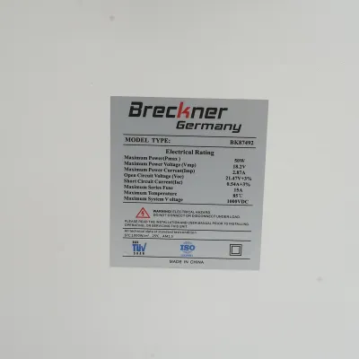 Panou solar 50W fotovoltaic policristalin cu cablu 90cm si tensiune maxima de 18V 670x530x20mm Breckner Germany - imagine 3