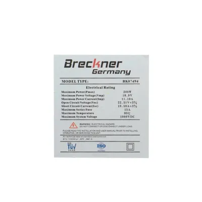 Panou solar 200W Breckner Germany fotovoltaic monocristalin 1350x765x30mm - imagine 7