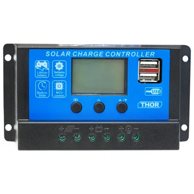 Regulator tensiune pentru panou solar 10A 12V/24V 2X port USB - imagine 3