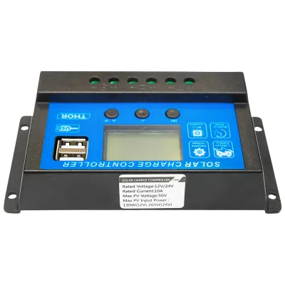 Regulator tensiune pentru panou solar 10A 12V/24V 2X port USB - imagine 5