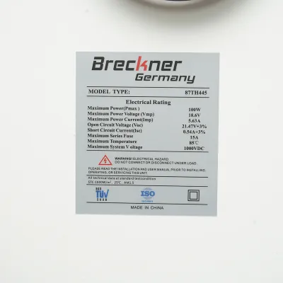 Panou solar 100W fotovoltaic monocristalin 1030x460x30mm Breckner Germany - imagine 3