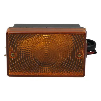 Lampa pozitie sau semnalizare fata galbena cu suport metalic tip brida - imagine 4