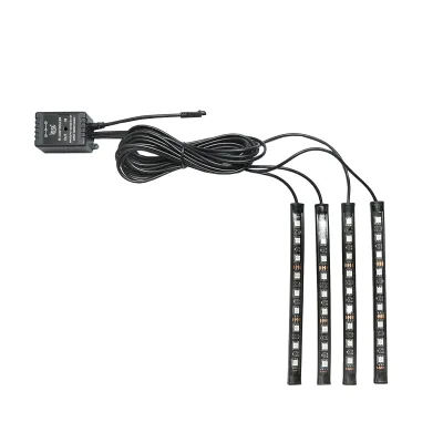 Kit lumini ambientale interior auto RGB LED 12V/6A cu telecomanda - imagine 2