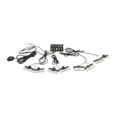 Set 8 stroboscoape cu 3 LED-uri, lumina galbena 12V Breckner Germany