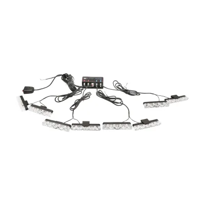 Set 8 stroboscoape cu 4 LED-uri, lumina galbena 12V Breckner Germany