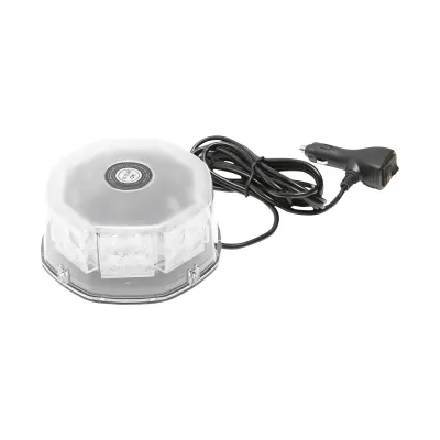 Lampa avertizare rotunda, girofar cu 32 zone LED-uri SMD lumina galbena, prindere magnetica, intrerupator ON/OFF cu indicator luminos, 12V/24V Breckner Germany - imagine 3