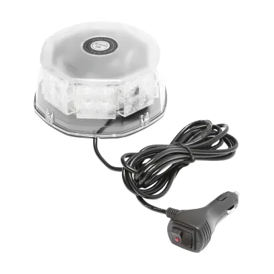 Lampa avertizare rotunda, girofar cu 32 zone LED-uri SMD lumina galbena, prindere magnetica, intrerupator ON/OFF cu indicator luminos, 12V/24V Breckner Germany