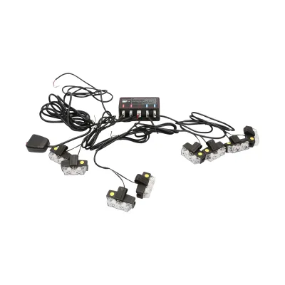 Set 8 stroboscoape cu 2 LED-uri, lumina galbena 12V Breckner Germany