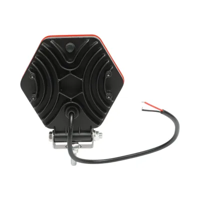 Lampa proiector hexagonal cu grilaj metalic rosu, 9 LED-uri, unghi de radiere 30, DC 10-80V 27W Breckner Germany - imagine 2