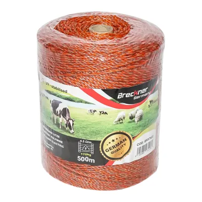 Rola fir portocaliu-maro fi 3mm 5x0.2mm SS, rezistenta 4.5 Ohm/m, 500m gard electric Breckner Germany