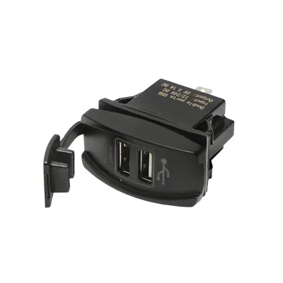 Incarcator universal 12/24V cu doua porturi USB, tensiune de iesire 5V/3.1A DC (montaj in Tablou bord; grila, etc.)  incarcare rapida  - imagine 4