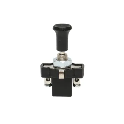 Intrerupator scurt on-off 12V/5A pull switch cu piulita prindere metalica Breckner Germany