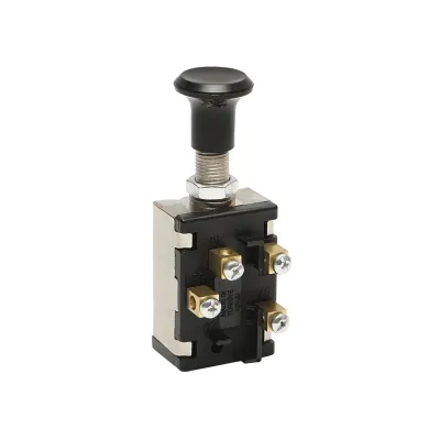 Intrerupator scurt on-off 12V/5A pull switch cu piulita prindere metalica Breckner Germany