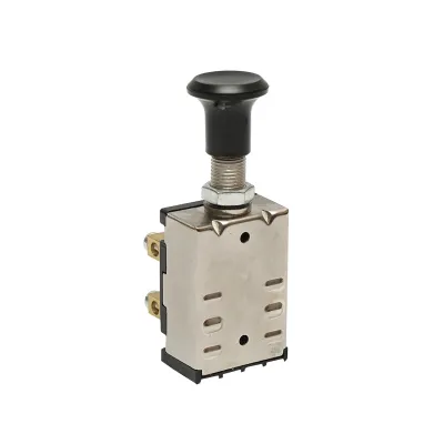 Intrerupator scurt on-off 12V/5A pull switch cu piulita prindere metalica Breckner Germany - imagine 2