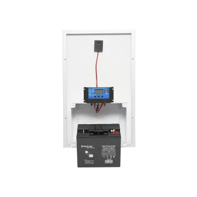 Panou solar 30W 560x350x135mm cu baterie 12V/17Ah, regulator 12-24V/10Ah si 2x port USB Breckner Germany - imagine 4