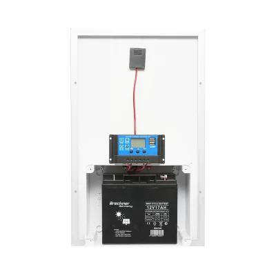 Panou solar 30W 560x350x135mm cu baterie 12V/17Ah, regulator 12-24V/10Ah si 2x port USB Breckner Germany - imagine 5