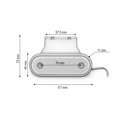 Lampa gabarit laterala LED 12-24V galbena cu suport 117x44x11mm Breckner Germany - imagine 3
