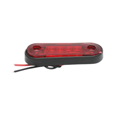 Lampa gabarit laterala ovala LED 12-24V rosie 4 LED-uri 85x28x11mm Breckner Germany - imagine 5